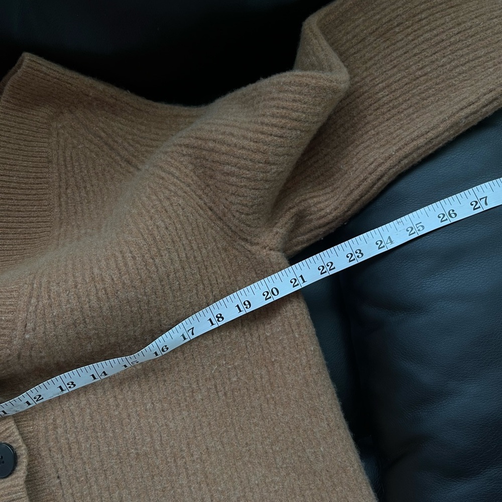 Everlane Brown neutral 100% Wool cozy Ribbed Women's Cardigan XL - Picture 6 of 11